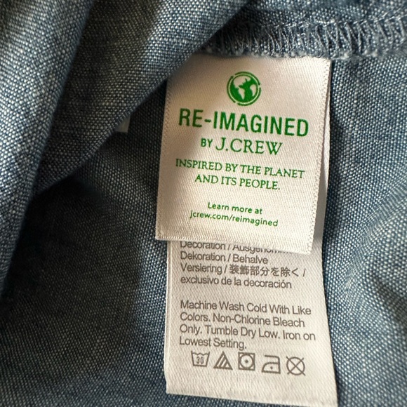 J Crew Factory Denim Chambray high-neck swing sleeveless top size Small - Picture 9 of 12